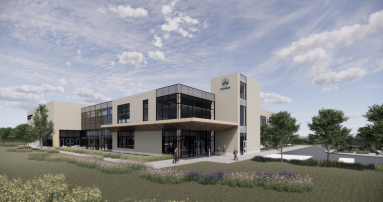 Artist rendering of the civic centre building